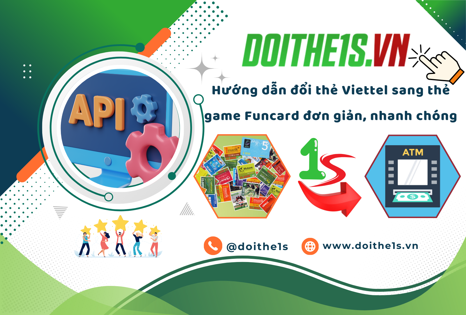 Hướng dẫn đổi thẻ Viettel sang thẻ game Funcard đơn giản, nhanh chóng tại doithe1s.vn